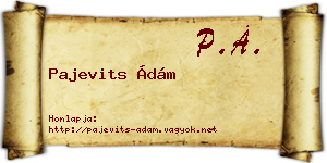 Pajevits Ádám névjegykártya